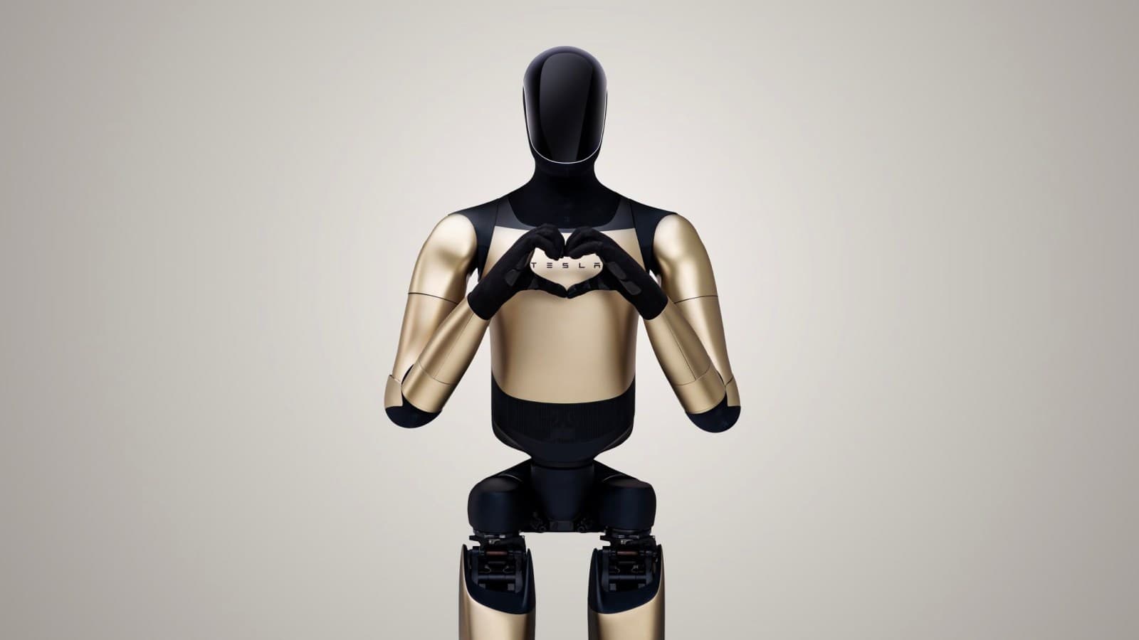Tesla Optimus Gen 3 humanoid robot standing in a modern warehouse environment